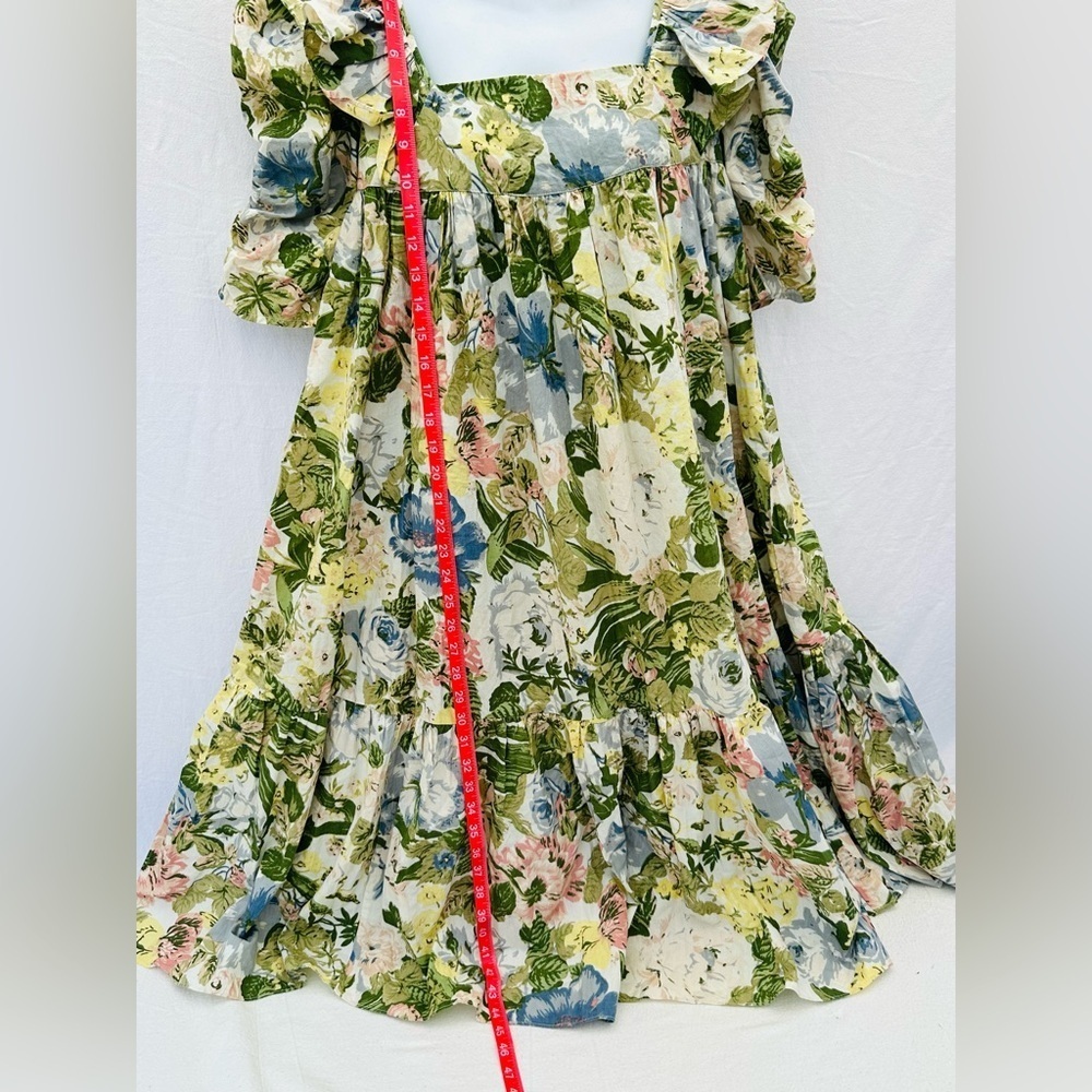 Urban Outfitters 100%Cotton Sundress Green and Pink Floral Top - Picture 9 of 15
